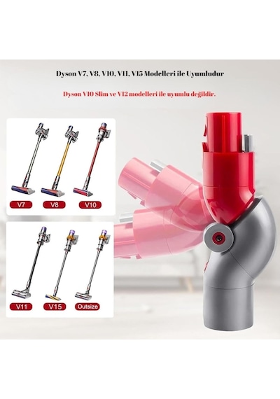 Dyson Cyclone V10 Absolute, V10 Animal, V10 Origin, V10 Total Clean İle Uyumlu Süpürge Mobilya Altı