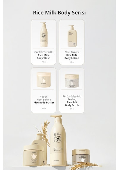 Midha Rice Salt Tuz ve Pirinç İçeren Arındırıcı Vücut Peeling 350 ML