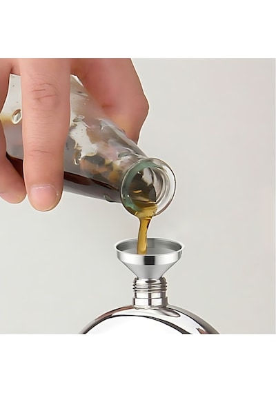 Paslanmaz Çelik Mini Huni Içki Matarası Kolonya Likör Doldurma Aparatı 1 Adet