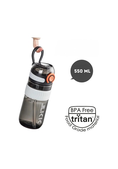 Tkk 550ml Silikon Pipetli Taşıma Kulplu Dayanıklı Malzeme Tritan Spor Matara Pembe Diğer