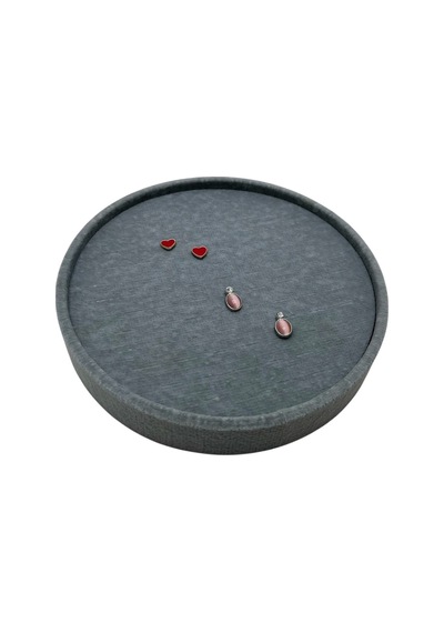 Silindir Model Süet Kumaş Gri Renk 20/20 Cm Batırmalı Küpe-piercing Tablası Gri