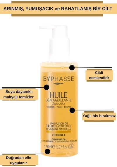 Byphasse Yüz ve Makyaj Temizleme Yağı Tüm Cilt Tipleri 150 ML