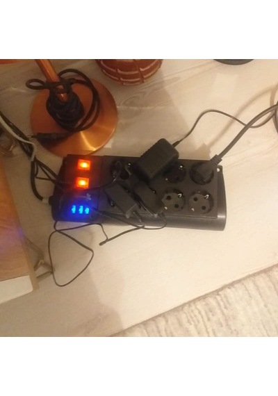 Korumalı Priz Dayanıklı Çocuk Koruması 8'li Priz Sekizli 3 Usb'li 2 Mt Yüksek Akım Dirençli Kablo Priz Ftr-08 0