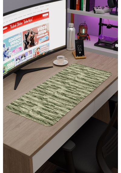 Kamuflaj Kaymaz Dikişli Kauçuk Oyuncu Mousepad V3 - 70x30 Xl Gaming Mouse Pad Fare Altlığı