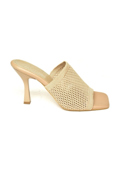 Fox Shoes P590033357 Nude Triko Kumaş Topuklu Kadın Terlik Nude-triko Çok Renkli