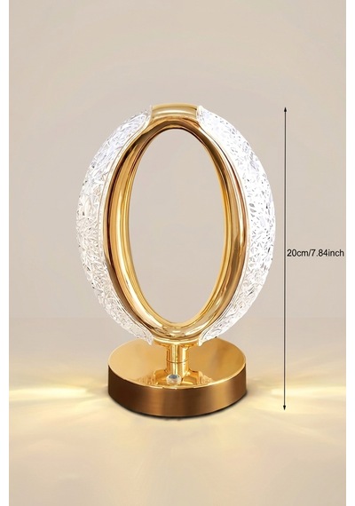 Halka Kristal Led Masa Lambası 3 Renk Işıklı Dekoratif Aydınlatma 8381888