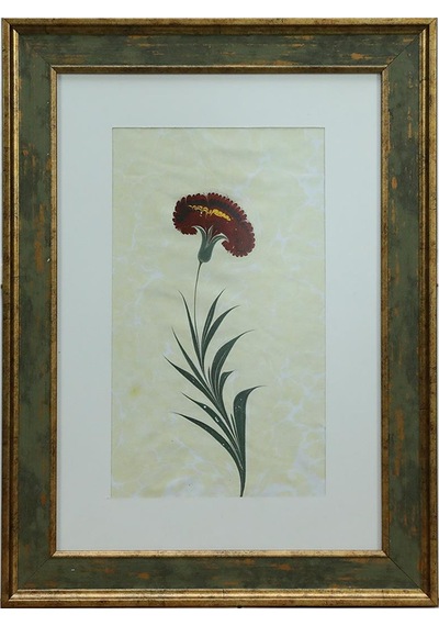 E38 El İşçiliği Kırmızı Karanfil Ebru Tablo 47 35 Cm-6467
