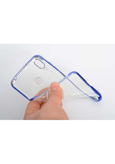Huawei Y7 Prime 2019 Stantlı Köşeleri Renkli Lens Korumalı Yüzüklü Kılıf