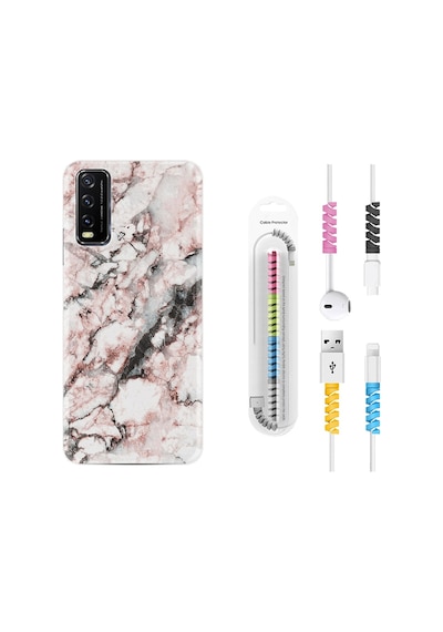 Vivo Y20S Kılıf Kablo Koruyuculu Colorfull Marble 2 1389