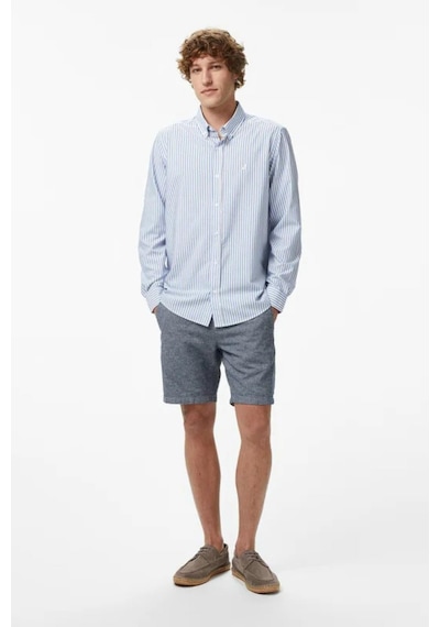 Nautica Erkek Mavi Regular Fit Çizgili Gömlek-14504