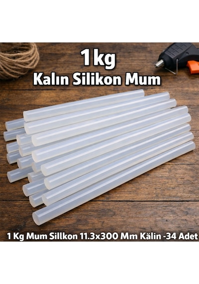 1 Kg Kalın Mum Silikon Çubuk Sıcak Şeffaf Her Makinaya Uyumlu Hobi Tamir Güçlü Ve Kaliteli