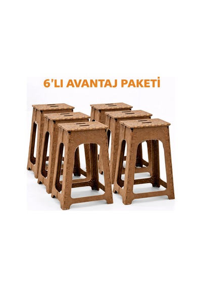 Taşınabilir Pratik Katlanabilir Piknik, Kamp, Mutfak, Banyo Taburesi Büyük Boy Ton Farkı Olabilir Kahverengii