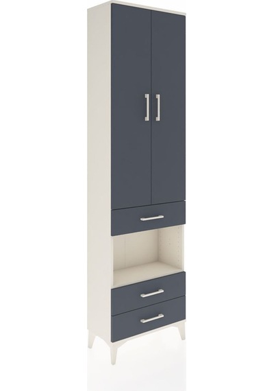 Arges Dolap 4 Raflı 3 Çekmeceli 2 Kapaklı 60x30x221 Aytaşı-antrasit Aytası