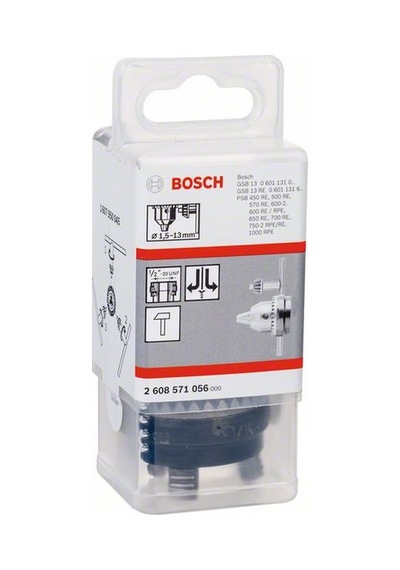 Bosch "1/2""-20 - 1.5-13 mm Anahtarlı Mandren - 2608571056