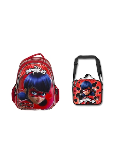 Ladybug Uğur Böceği Kabartmalı Ve Simli İlkokul Çantası Ve Beslenme Çantası Çok Renkli