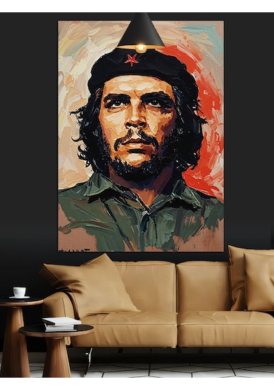 Küba Devrimci Lideri Che Guevara Dekoratif Kanvas - Mdf Ahşap Tablo