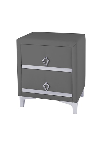 Doppia Linea Silver Iki Çekmeceli Gri Komodin- Kumaş Döşemeli Yatak Odası 2 Çekmeceli Komodin Modeli Doppia Linea Silver Iki Çekmeceli Gri Komodin- Kumaş Döşemeli Yatak Odası 2 Çekmeceli Komodin Modeli