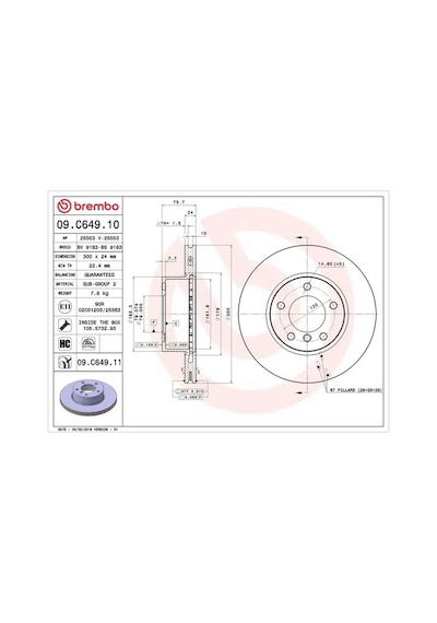 Bmw 320d E90 Fren Diski On 2005-2007 Brembo 09c64911 2adettir