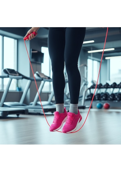 Kırmızı Sünger Saplı Atlama İpi - Fitness - Crossfit- Rope - Jump - Body - Sağlık - Egzersiz - Spor