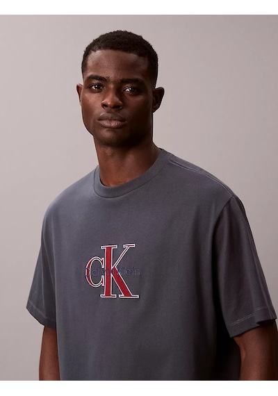 Calvin Klein Ss 16s Trıcolor Monologo Graphıc Erkek Gece Mavi T-shirt-12871 Mavi