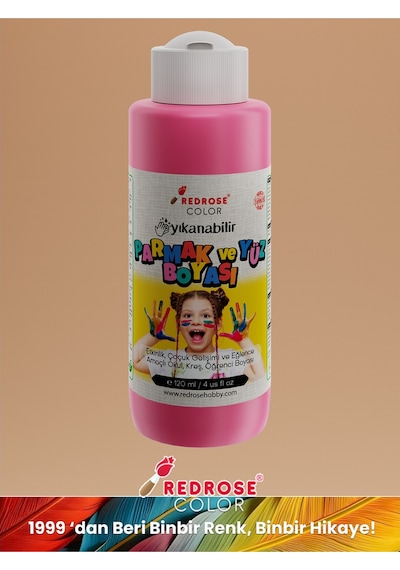 Red Rose Pembe Parmak Boyası 120 ML Yıkanabilir