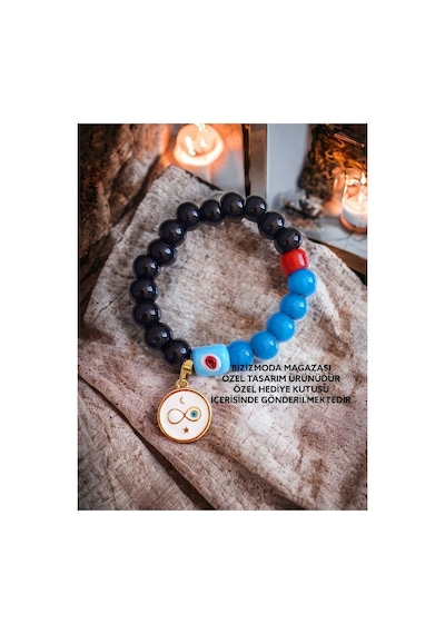 Cam Bodrum Boncuk Charm Murano Nazar Boncuk Bileklik Nazar Boncuklu Bileklik Siyah 71132881