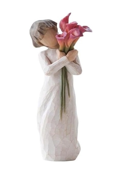 Bloom Dekoratif Biblo, El Yapımı Reçine Heykel, Çiçek Temalı, 14 Cm Yükseklik, Özel Kutulu Diğer