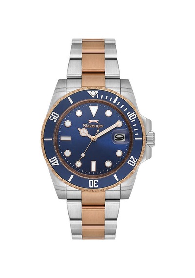 Slazenger Sl.09.2518.1.06 Quartz Çelik Rose/gri Lacivert Kadran 43 Mm Erkek Kol Saati Gri
