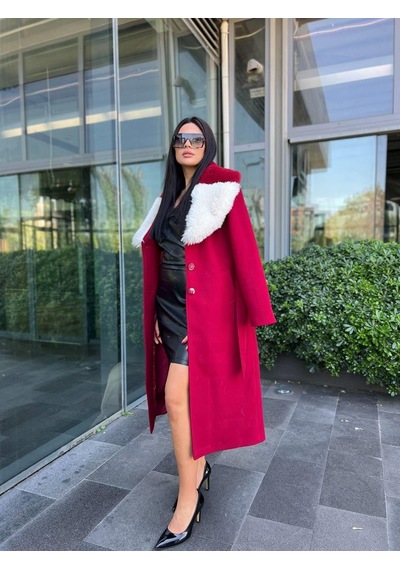 İthal Kürklü Bordo Kaşe-521 Bordo