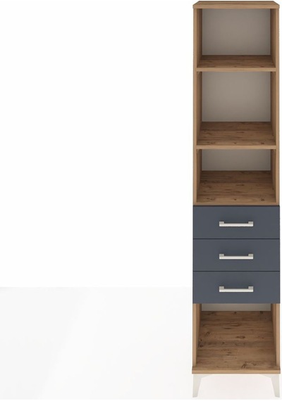 Hyperion Dolap 3 Raflı 3 Çekmeceli 44x44x195 Çam-antrasit Atlas Çam