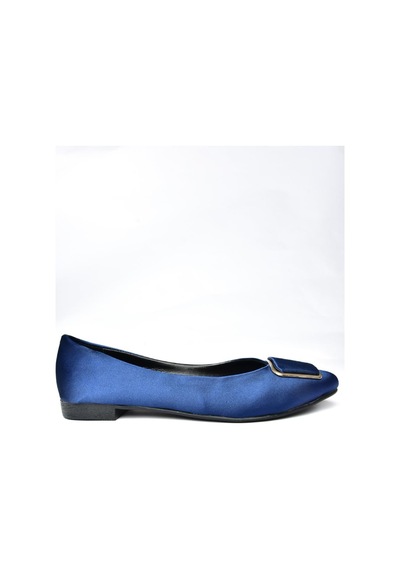 Fox Shoes P726776304 Lacivert Saten Kumaş Kadın Babet Lacivert