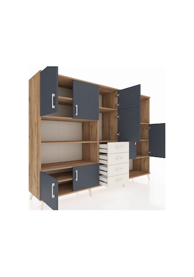Hyperion Dolap 10 Raflı 4 Çekmeceli 8 Kapaklı 220x44x163 Çam-antr Çam-antrasit/aytaşı Hyperion Dolap 10 Raflı 4 Çekmeceli 8 Kapaklı 220x44x163 Çam-antr Çam-antrasit/aytaşı