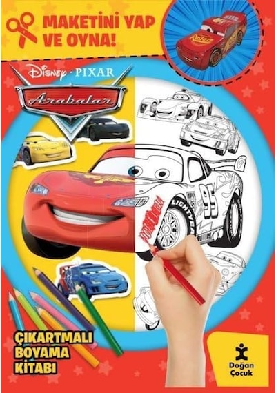 Disney Arabalar Çıkartmalı Boyama Kitabı Maketini Yap Ve Oyna
