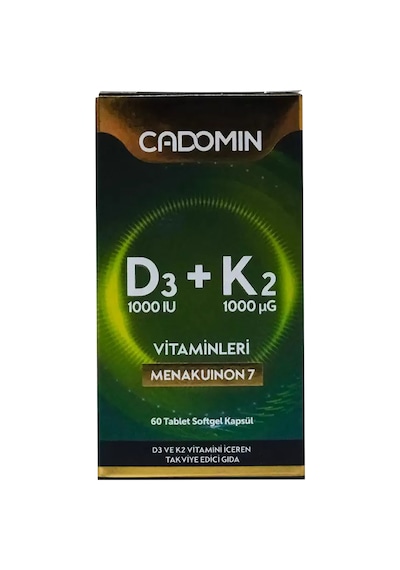 Cadomin D3+K2 Takviye Edici Gıda 60 Softjel