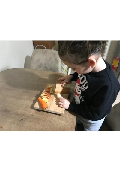 Ahşap Kesme Tahtası Ve Ahşap Güvenli Bıçak Ahşap
