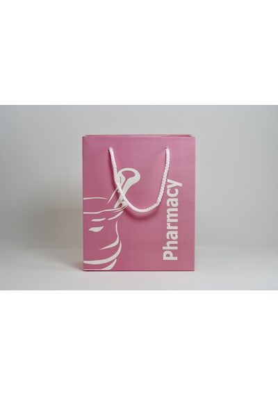 Eczane Karton Çanta Körüklü Pembe 25'li 20 x 10 x 23.5 CM