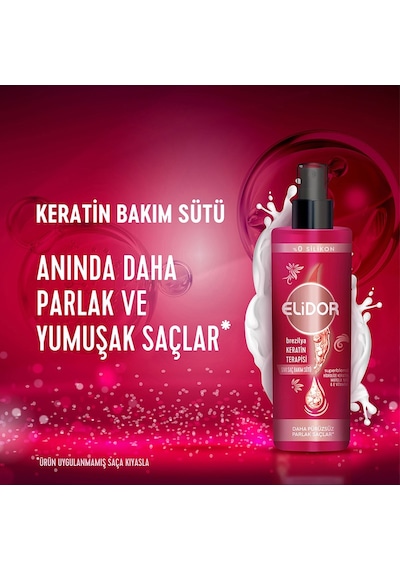 Elidor Brezilya Keratin Terapisi Sıvı Saç Bakım Sütü  2 x 200 ML
