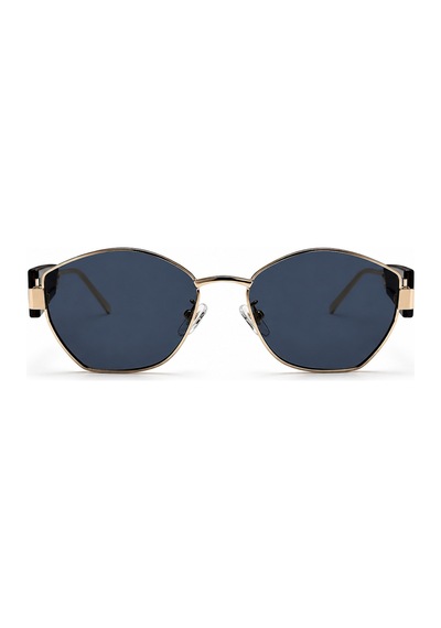 Hovira Gold Siyah Detaylı Siyah Camlı Vintage Retro Güneş Gözlüğü