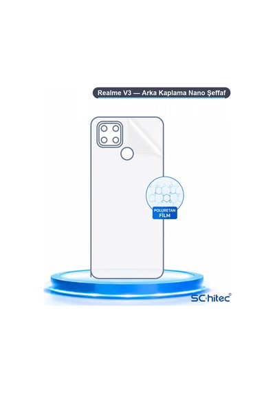 Schitec Realme V3 Uyumlu Arka Yüzey Hidrojel Koruyucu Film