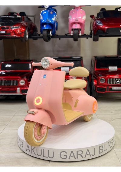 Vespa Akülü Motor 3-9 Yaş Pembe