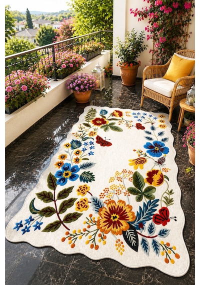 Thrones Makinede Yıkanabilir Kaymaz Taban Leke Tutmaz Dijital Salon Halısı Mutfak Halısı Ve Yolluk Beyaz