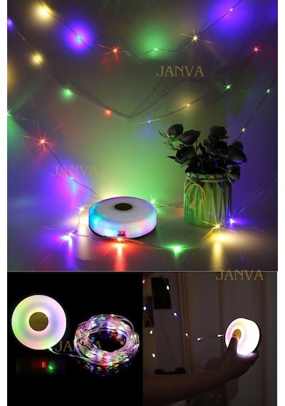Rgb Şarjlı 8.1x80 Led Kamp Lambası Işıldak Fener Dekor Yıl Başı Süsü Perde Peri Şerit Makaralı Rgb