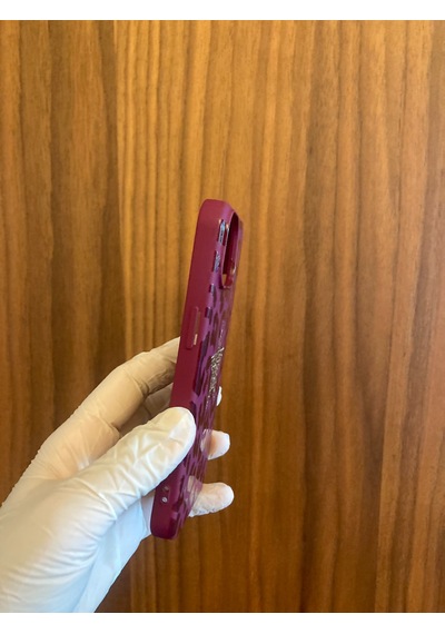 Apple iPhone Uyumlu 13/14 Leopar Baskılı İçi Kadife Silikon Telefon Kılıfı Bordo