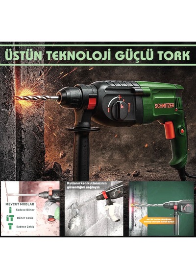 Schmıtzer Sch-2603y Pro 850 W Sds Plus Metal Şanzuman Profesyonel Darbeli Matkap Kırıcı Delici 26mm Hilti