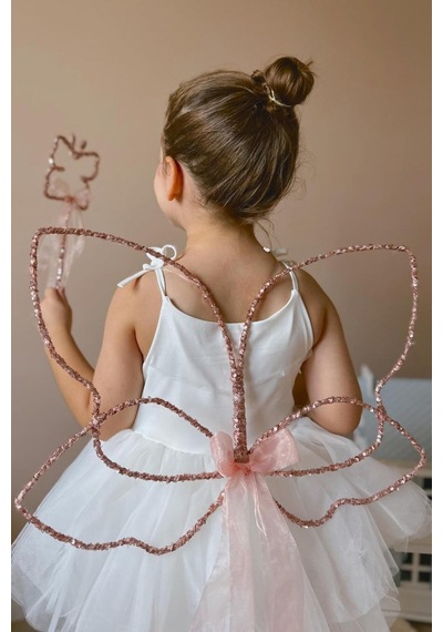 Le Mabelle Rose Pullu 2'li Kelebek Kanat Asa Set Rose