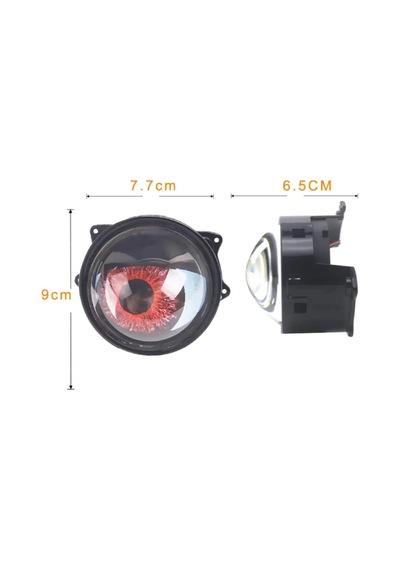 Şeytan Gözü 12v-36v Led Far Motosiklet Uyumlu Kumandalı 6 Modlu Renkli Mercekli Led 1 Çift