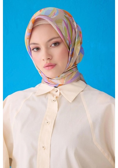Belli İpek Eşarp - 4107-03 Vizon Yeşil Twill