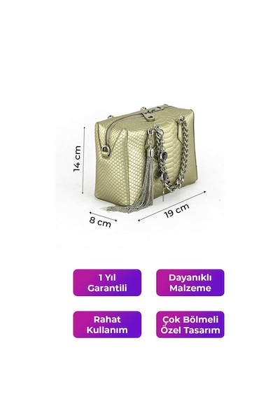 Kriste Bell Çapraz Askılı Kadın Çanta Altın 26551 Altın