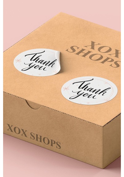 Thank You Renkli Yuvarlak Teşekkür Etiketi Sticker 3x3cm St2087 Çok Renkli