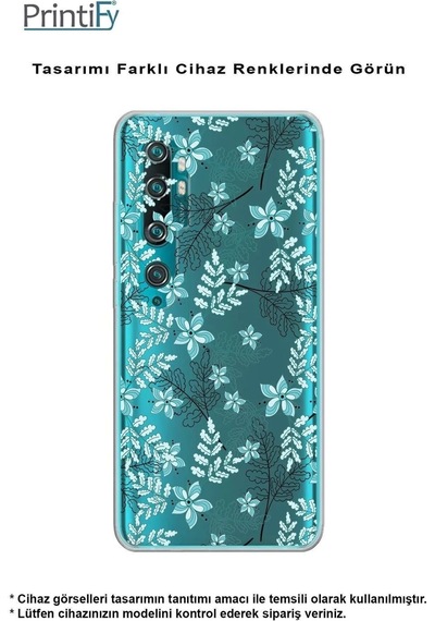 Samsung Galaxy A16 Uyumlu Kamera Korumalı Floral Su Yeşili Tasarımlı Şeffaf Silikon Kılıf
